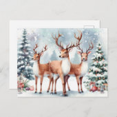 Cartes Pour Fêtes Annuelles Reinder de Noël (Devant / Derrière)