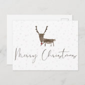 Cartes Pour Fêtes Annuelles Reinder de Noël (Devant / Derrière)