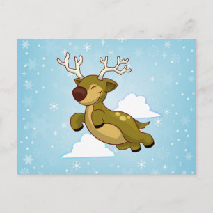 Cartes Pour Fêtes Annuelles Reinder volant Noël