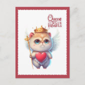 Cartes Pour Fêtes Annuelles Reine des Coeurs Chibi Angel Chat Valentine (Devant)