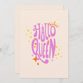 Cartes Pour Fêtes Annuelles Reine d'Halloween, reine d'Halloween rétro, art d' (Devant / Derrière)