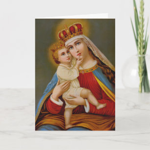 Cartes Pour Fêtes Annuelles Reine du Ciel Vierge Marie Jésus