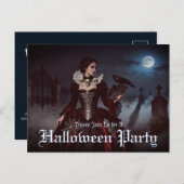 Cartes Pour Fêtes Annuelles Reine gothique dans le cimetière Lune (Devant / Derrière)