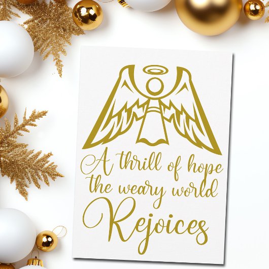 Cartes Pour Fêtes Annuelles Rejoice Angel Elegant Or Noël religieux