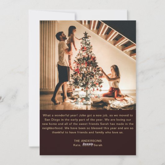 Cartes Pour Fêtes Annuelles Rejoice Brown Rustic Noël religieux (Dos)