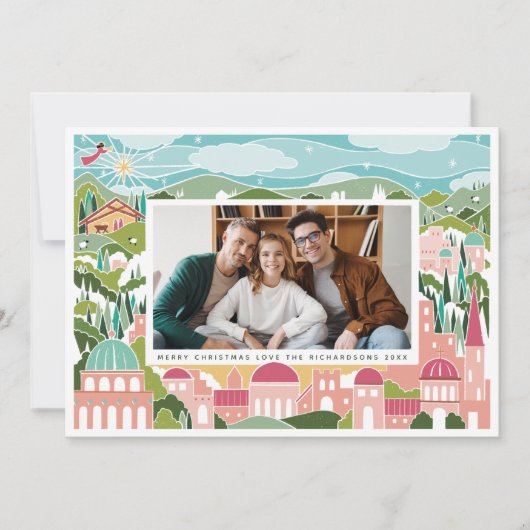 Cartes Pour Fêtes Annuelles Réjouissez-vous à Bethléem Photo de Noël religieus (Devant)