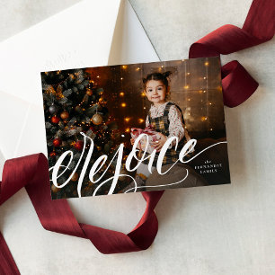 Cartes Pour Fêtes Annuelles Réjouissez-vous élégante lettre peinte religieuse