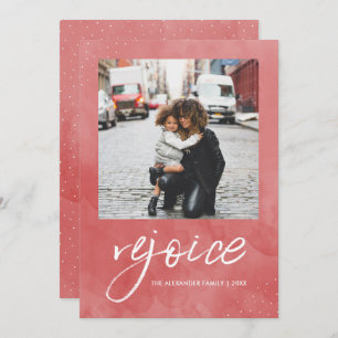 Cartes Pour Fêtes Annuelles Réjouissez-vous et soyez heureuse photo de Noël