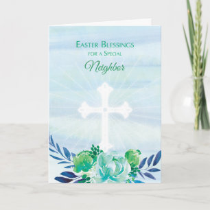 Cartes Pour Fêtes Annuelles Relation personnalisée Fleurs bleues Turquoises Pâ