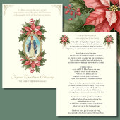 Cartes Pour Fêtes Annuelles Religieuse Mère Mary Poinsettia Prière catholique