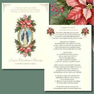 Cartes Pour Fêtes Annuelles Religieuse Mère Mary Poinsettia Prière catholique