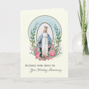 Cartes Pour Fêtes Annuelles Religieuse Vierge Marie Rose Fête des mères cathol