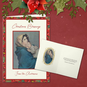 Cartes Pour Fêtes Annuelles Religieux Bienheureuse Mère Bébé Jésus Fête Floral