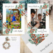 Cartes Pour Fêtes Annuelles Religieux chrétien Noël Vert Élégant Photo