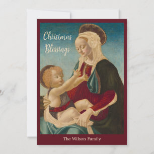Cartes Pour Fêtes Annuelles Religieux Madonna Enfant Bénédiction de Noël sur m