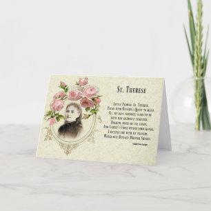 Cartes Pour Fêtes Annuelles Religieux Saint-Thérèse Poème Petite Fleur