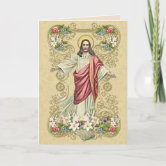 Cartes Pour Fêtes Annuelles Pâques Résurrection religieuse Jésus chrétien