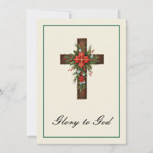 Cartes Pour Fêtes Annuelles Religion simple Croix chrétienne Noël Jésus