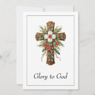 Cartes Pour Fêtes Annuelles Religion simple Croix chrétienne Noël Jésus