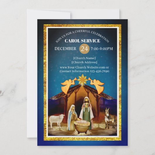 Cartes Pour Fêtes Annuelles Religious Christian Church Christmas Carol Service (Devant)