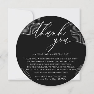 Cartes Pour Fêtes Annuelles Remerciement de célébration géométrique photo noir
