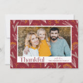 Cartes Pour Fêtes Annuelles Remerciements Autumn Foliing Photo Thanksgiving Ca (Devant)