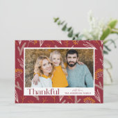 Cartes Pour Fêtes Annuelles Remerciements Autumn Foliing Photo Thanksgiving Ca (Debout devant)