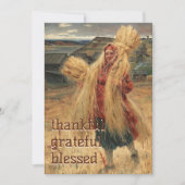 Cartes Pour Fêtes Annuelles Remerciements Heureux bénis après la récolte de fo (Devant)