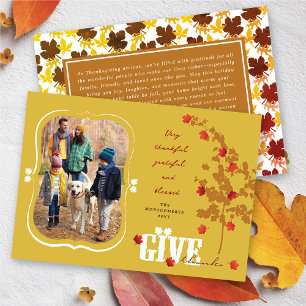 Cartes Pour Fêtes Annuelles Remerciements Tombant Feuille Tree Thanksgiving Ph