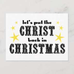 Cartes Pour Fêtes Annuelles Remettons le CHRIST à NOËL