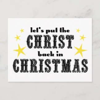 Cartes Pour Fêtes Annuelles Remettons le CHRIST à NOËL