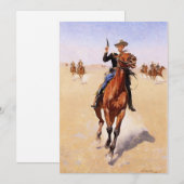 Cartes Pour Fêtes Annuelles Remington - Le Cavalier, art populaire (Devant / Derrière)