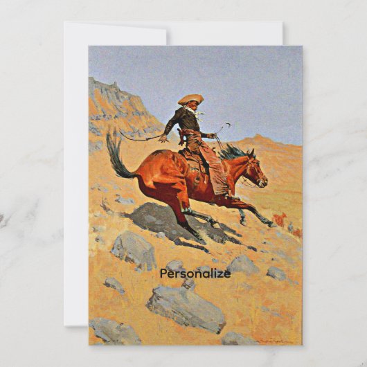 Cartes Pour Fêtes Annuelles Remington - The Cowboy, Personalize (Devant)