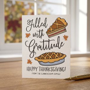 Cartes Pour Fêtes Annuelles Rempli de gratitude Joyeux Thanksgiving