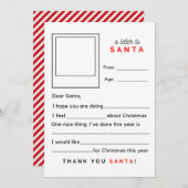 Cartes Pour Fêtes Annuelles Remplissez en blanc une lettre à Père Noël (Devant / Derrière)