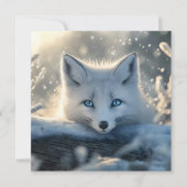 Cartes Pour Fêtes Annuelles Renard arctique aux yeux bleus submergeants (Devant)