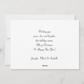 Cartes Pour Fêtes Annuelles Renard arctique mignon sur fond enneigé d'hiver (Dos)