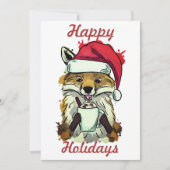 Cartes Pour Fêtes Annuelles Renard de Noël (Devant)