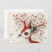 Cartes Pour Fêtes Annuelles Renard de Noël fantastique (Devant / Derrière)