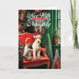 Cartes Pour Fêtes Annuelles Renard de Noël Fox Terrier Chien Mauvais ou Bon