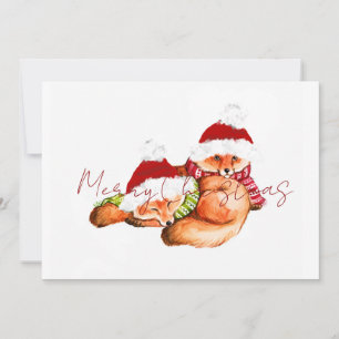 Cartes Pour Fêtes Annuelles renard de Noël joyeux congé renard