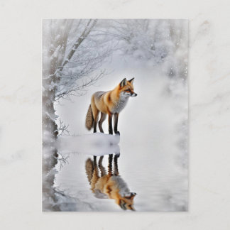 Cartes Pour Fêtes Annuelles Renard de Yule Solstice d'Hiver Neige d'Hiver