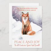 Cartes Pour Fêtes Annuelles Renard en hiver Neige Affaires Noël (Devant / Derrière)