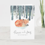 Cartes Pour Fêtes Annuelles Renard hivernal<br><div class="desc">Design d'aquarelle d'hiver peint à la main par Shelby Allison avec un petit renard orange dormant dans une forêt enneigée. Personnalisez ce design avec votre texte à l'avant et à l'intérieur de la carte.</div>