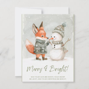 Cartes Pour Fêtes Annuelles Renard mignon en pull