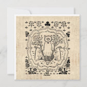 Cartes Pour Fêtes Annuelles Renard orné et lapins lapins lapins mignonés Art a (Dos)