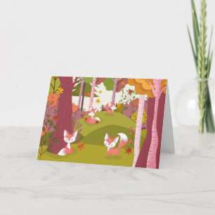 Cartes Pour Fêtes Annuelles Renards mignons d'automne