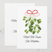 Cartes Pour Fêtes Annuelles Rencontre-moi sous le gui (Devant / Derrière)