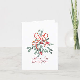 Cartes Pour Fêtes Annuelles Rencontrez-moi sous la Mistletoe