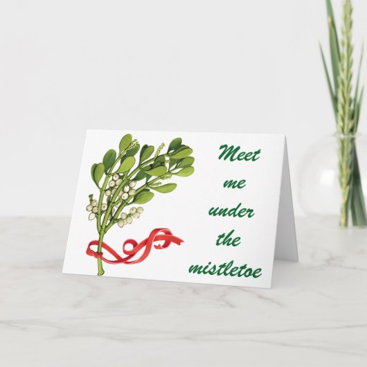 CARTES POUR FÊTES ANNUELLES RENCONTREZ-MOI SOUS LA MISTLETOE NOËL (Devant)